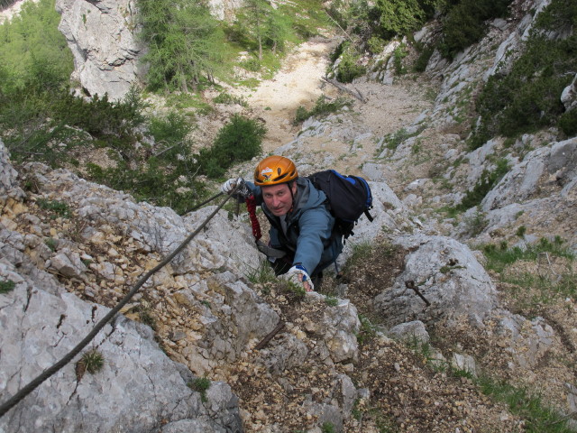 Walter Mory-Klettersteig: Erich im oberen Teil