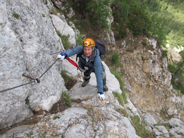 Walter Mory-Klettersteig: Erich im oberen Teil