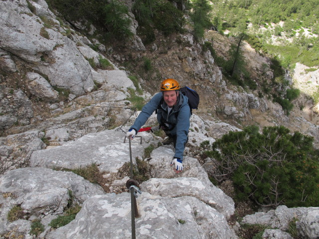 Walter Mory-Klettersteig: Erich im oberen Teil