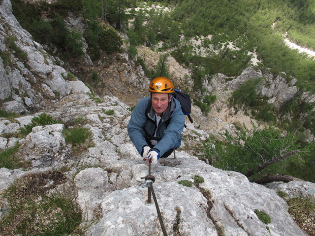 Walter Mory-Klettersteig: Erich im oberen Teil