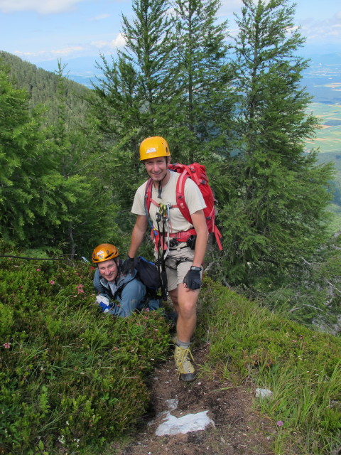 Walter Mory-Klettersteig: Erich und ich im Ausstieg