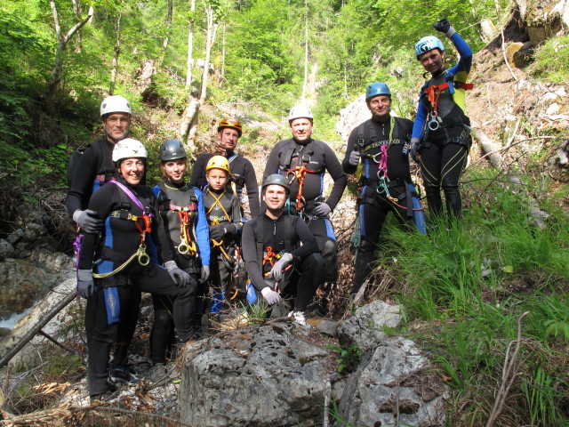 Josef, Ulrike, Hannelore, Martin, Erich, Ronald, Reinhard, Erwin und Diana beim Einstieg