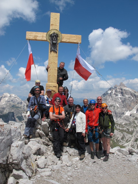 Helmut, Werner, Diana, Ronald, ich, Günther, Hannelore, Erich, Ulrike, Klaus, Christian, Reinhard und Sabrina am Paternkofel, 2.744 m