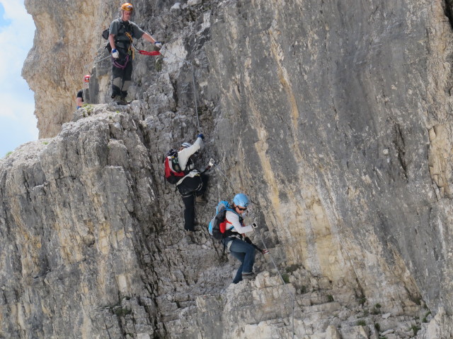 Werner, Erich, Ulrike und Diana am Innerkofler-De-Luca-Klettersteig zwischen Paternkofel und Gamsscharte