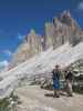 Christian und Sabrina auf Weg 101 zwischen Rifugio Auronzo und Cappella degli Alpini