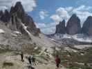 Ronald, Diana, Sabrina und Christian auf Weg 101 zwischen Drei-Zinnen-Hütte und Weg 105