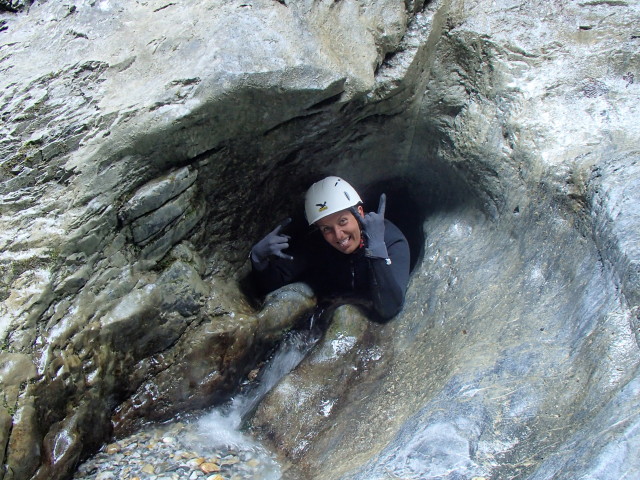 Klabauter-Klettersteig: Dominika in der zweiten Finsternis