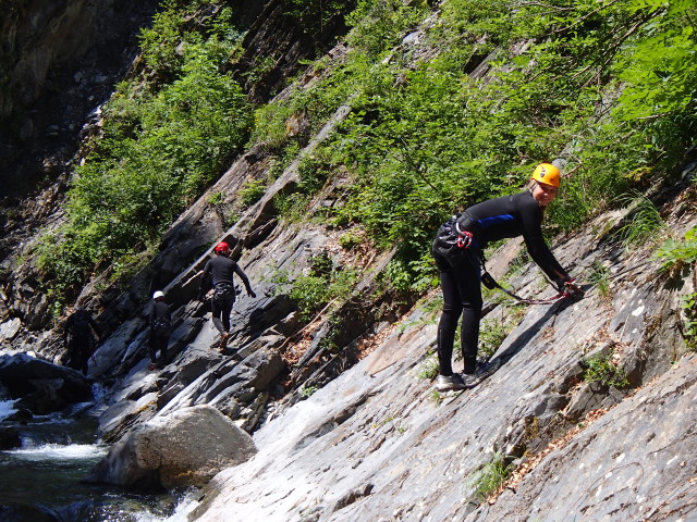 Klabauter-Klettersteig: Josef, Dominika, Klaus und Miriam auf der Klabauterplatten