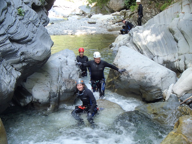 Klabauter-Klettersteig: Ariane, Werner, Reinhard, Andreas und Valentin