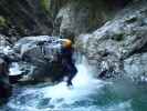 Klabauter-Klettersteig: Miriam, Klaus und ich beim ersten Wasserfall