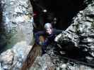 Klabauter-Klettersteig: Werner, Dominika, Ariane und Andreas beim ersten Wasserfall