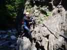 Klabauter-Klettersteig: Reinhard beim fünften Wasserfall