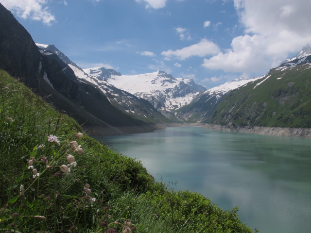 Stausee Mooserboden vom Haushofer-Weg aus (20. Juli)