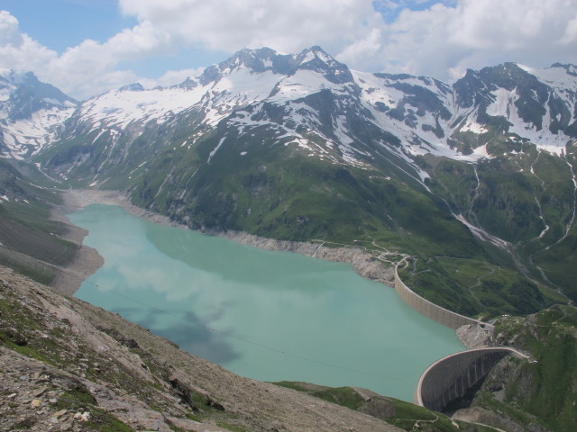 Stausee Mooserboden vom Haushofer-Weg aus (20. Juli)