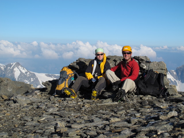 Irene und ich zwischen Wielingerscharte und Großem Wiesbachhorn (21. Juli)