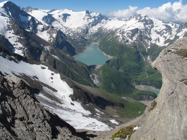 Stausee Mooserboden vom Hirzbachtörl aus (22. Juli)