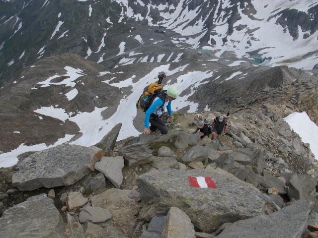 Irene am Weg 122 zwischen Rojacherhütte und Zittelhaus (27. Juli)