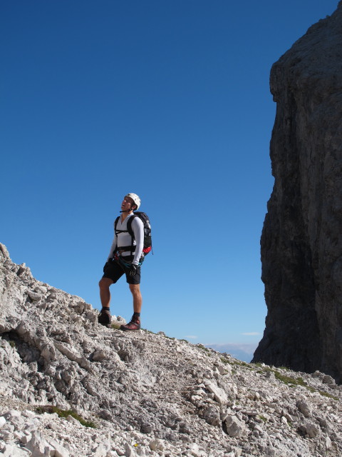 Christoph zwischen Wasserrinnental und Sas-Rigais-Klettersteig (11. Aug.)