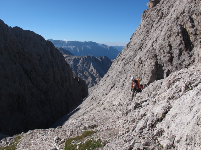 Christoph und Gudrun zwischen Wasserrinnental und Sas-Rigais-Klettersteig (11. Aug.)