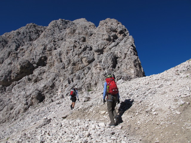 Christoph und Susanne zwischen Wasserrinnental und Sas-Rigais-Klettersteig (11. Aug.)