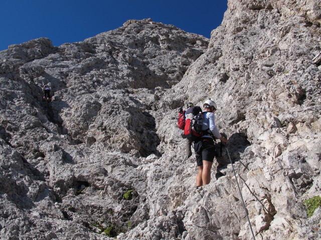 Sas-Rigais-Klettersteig: Susanne und Christoph im Ostanstieg (11. Aug.)