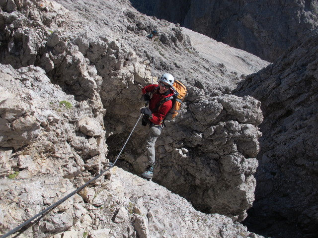 Sas-Rigais-Klettersteig: Christoph im Ostanstieg (11. Aug.)