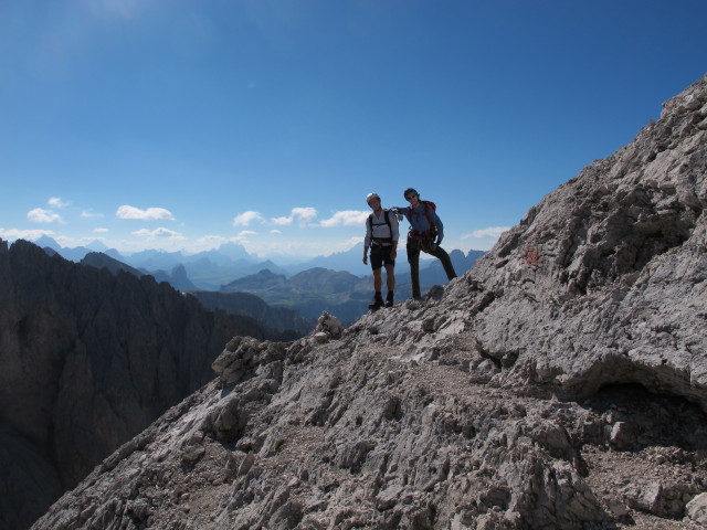 Sas-Rigais-Klettersteig: Christoph und Susanne im Ostanstieg (11. Aug.)