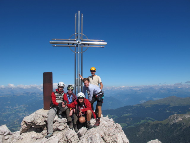 Christoph, Susanne, Gudrun, Christoph und ich am Sass Rigais, 3.025 m (11. Aug.)