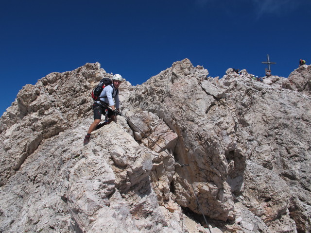 Sas-Rigais-Klettersteig: Christoph im S&uuml;dwestanstieg (11. Aug.)