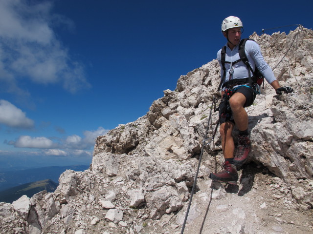 Sas-Rigais-Klettersteig: Christoph im Südwestanstieg (11. Aug.)