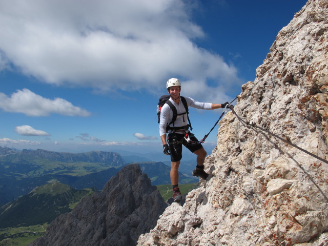 Sas-Rigais-Klettersteig: Christoph im S&uuml;dwestanstieg (11. Aug.)