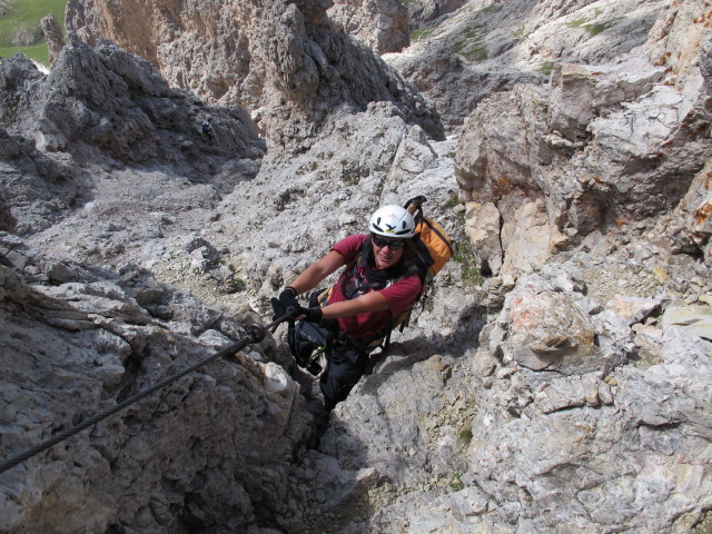 Sas-Rigais-Klettersteig: Gudrun im S&uuml;dwestanstieg (11. Aug.)