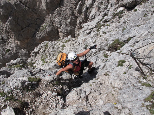 Sas-Rigais-Klettersteig: Gudrun im Villn&ouml;&szlig;er Einstieg (11. Aug.)