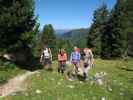 Christoph, Gudrun, Susanne und Christoph am Weg 33 zwischen Tschantschenonalm und Kreuzjoch (10. Aug.)