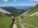 Christoph, Christoph, Gudrun und Susanne am Weg 33 zwischen Tschantschenonalm und Kreuzjoch (10. Aug.)