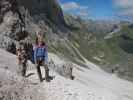 Christoph und Susanne am Weg 3 zwischen Kreuzjoch und Roa-Scharte (10. Aug.)