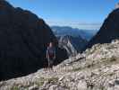 Susanne zwischen Wasserrinnental und Sas-Rigais-Klettersteig (11. Aug.)