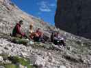 Susanne, ich, Christoph, Gudrun und Christoph zwischen Wasserrinnental und Sas-Rigais-Klettersteig (11. Aug.)