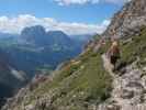 Sas-Rigais-Klettersteig: Susanne, Christoph und Gudrun im Villnößer Einstieg (11. Aug.)