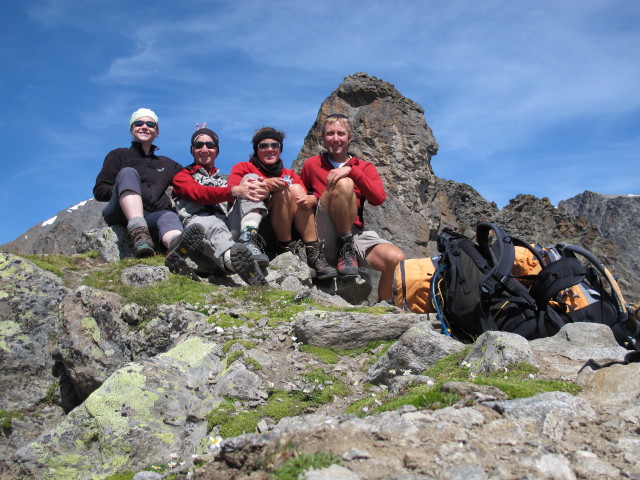 Irene, Christoph, Gudrun und ich am Vorderen Schmied, 3.122 m (15. Aug.)