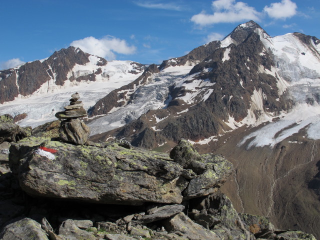 Langtauferer Spitze und Wei&szlig;kugel vom Adlersteig aus (15. Aug.)