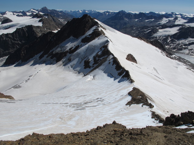 vom Ostgrat der Wei&szlig;kugel Richtung Nordosten (16. Aug.)