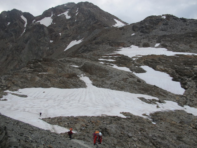 Gudrun und Christoph am Weg 2A zwischen Eismann-Fundstelle und Similaunh&uuml;tte (17. Aug.)