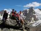 Irene, Gudrun, Christoph und ich am östlichen Teil des Adlersteigs zwischen Vorderem Schmied und Weißkugelhütte (15. Aug.)