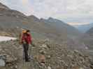 Gudrun am Weg 16 zwischen Similaunhütte und Niederjochferner (18. Aug.)