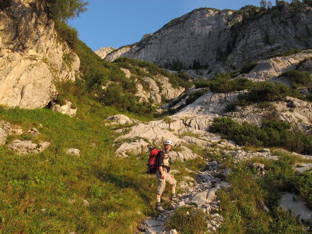 S&uuml;danstieg: Christoph zwischen der Leiter und Grimmingbr&uuml;ndl (31. Aug.)