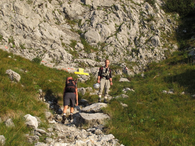 S&uuml;danstieg: Gudrun und Christoph bei der Abzweigung zum S&uuml;dostgrat (31. Aug.)
