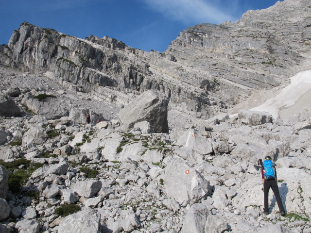 Gudrun, Christoph und Susanne in der Schneegrube (31. Aug.)