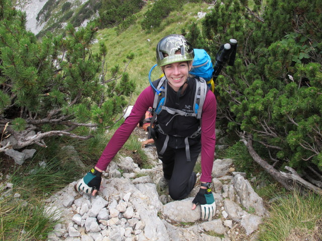 S&uuml;danstieg: Susanne zwischen Kasten und Abzweigung zum S&uuml;dostgrat (31. Aug.)