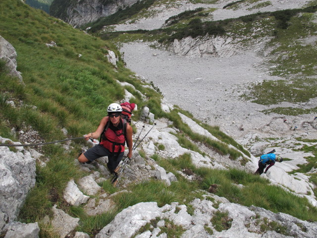 S&uuml;danstieg: Gudrun und Susanne zwischen Kasten und Abzweigung zum S&uuml;dostgrat (31. Aug.)